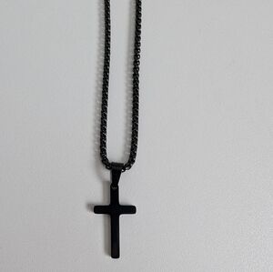 Black Cross Pendant Necklace